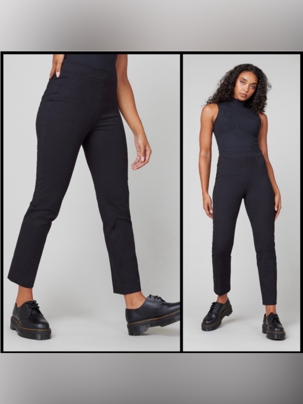 Spanx On-The-Go Slim Straight Pants - Black - Sz L